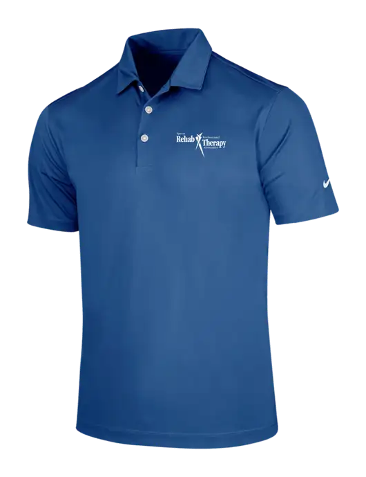 NIKE Dark Royal Dri-Fit Vertical Mesh Polo w/Sports Rehab Logo