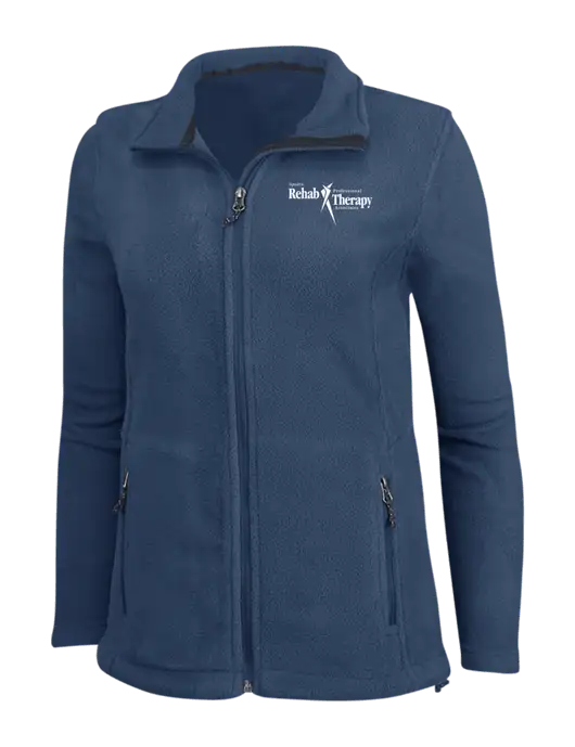 Womens Light Navy Fleece Jacket w/Sports Rehab Logo