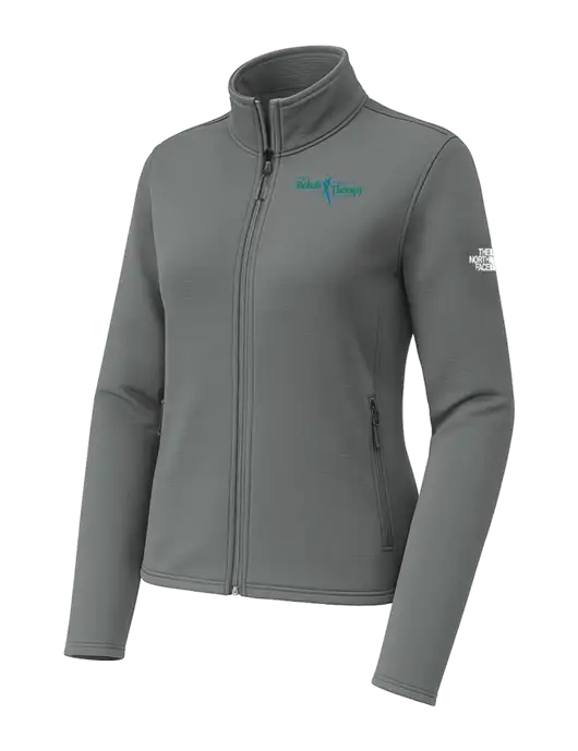 The North Face Womens Aim Full-Zip Dark Medium Grey Fleece Jacket w/Sports Rehab Logo