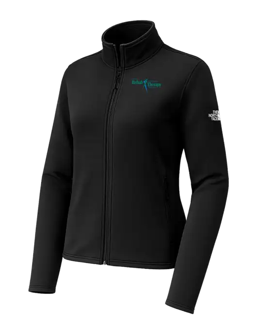 The North Face Womens Aim Full-Zip Black Fleece Jacket w/Sports Rehab Logo