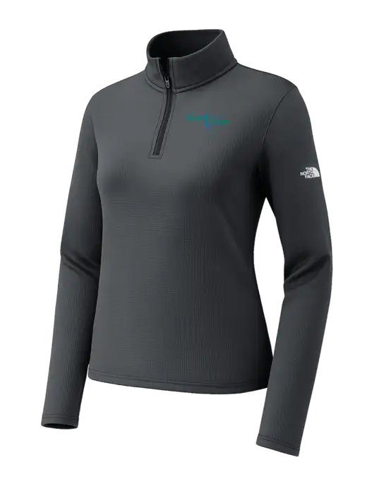 The North Face Womens Aim 1/4-Zip Charcoal Grey Fleece w/Sports Rehab Logo