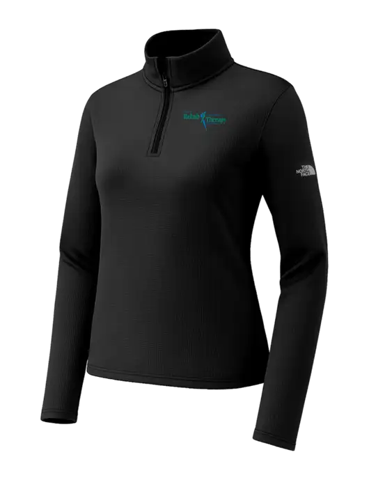 The North Face Womens Aim 1/4-Zip Black Fleece w/Sports Rehab Logo