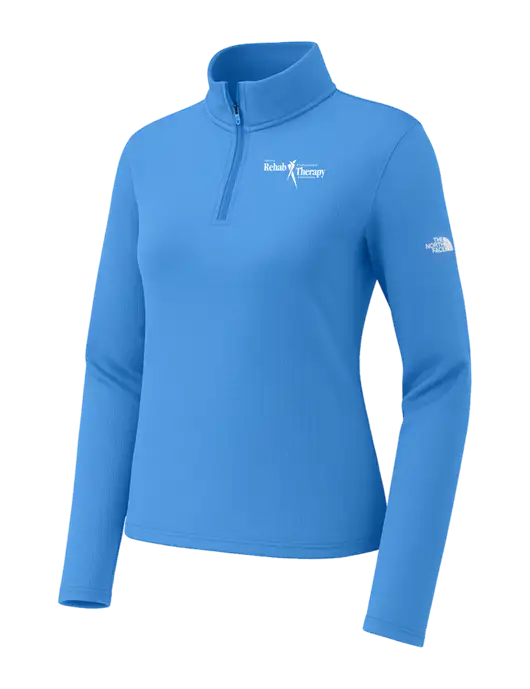 The North Face Womens Aim 1/4-Zip Light Royal Fleece w/Sports Rehab Logo