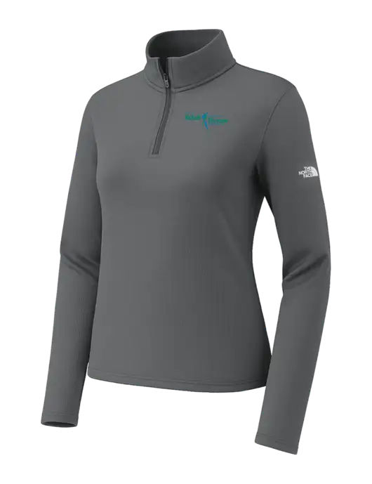 The North Face Womens Aim 1/4-Zip Dark Medium Grey Fleece w/Sports Rehab Logo