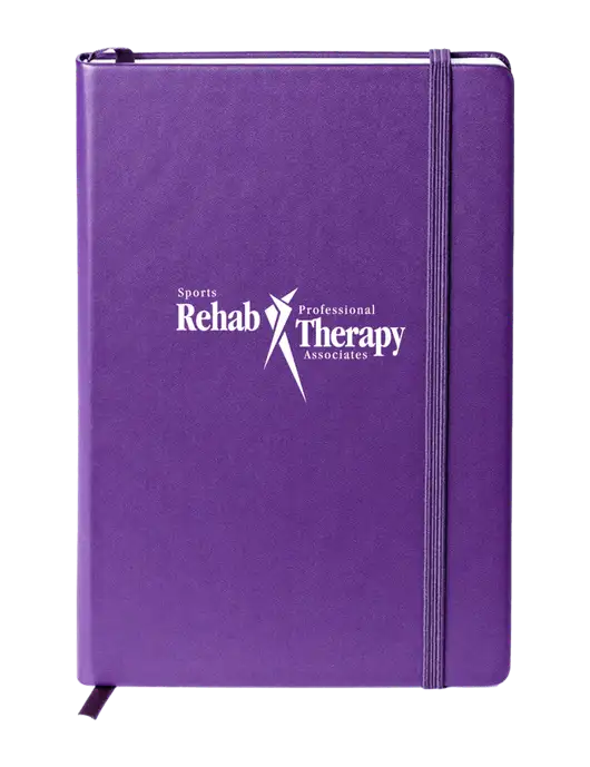 Neoskin Purple Hard Cover Journal 5.75 x 8.375
 w/Sports Rehab Logo