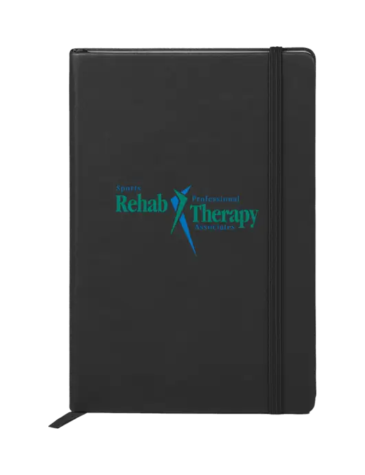 Neoskin Black Hard Cover Junior Journal, 3.75 x 5.625 w/Sports Rehab Logo