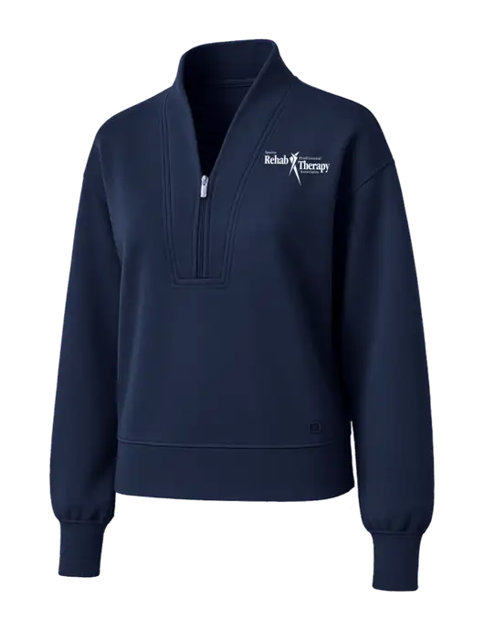 OGIO Womens Dark Navy Transcend 1/4-Zip w/Sports Rehab Logo