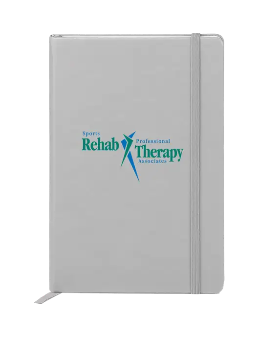 Neoskin Silver Hard Cover Junior Journal, 3.75 x 5.625 w/Sports Rehab Logo