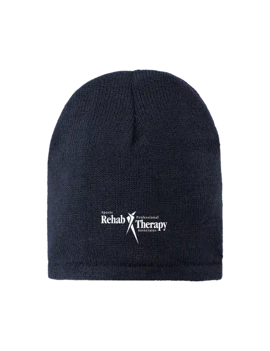 Dark Navy Fleece-Lined Beanie Cap w/Sports Rehab Logo