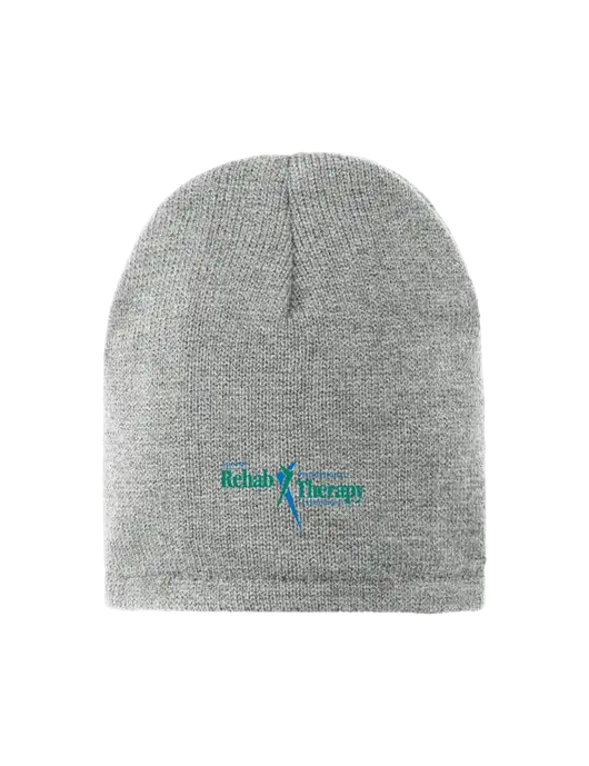 Dark Medium Grey Fleece-Lined Beanie Cap w/Sports Rehab Logo
