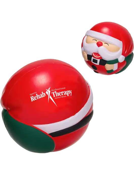 Santa Ball Stress Reliever w/Sports Rehab Logo
