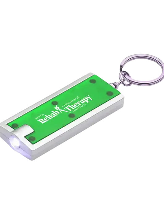 Simple Touch Kelly Green LED Keychain w/Sports Rehab Logo