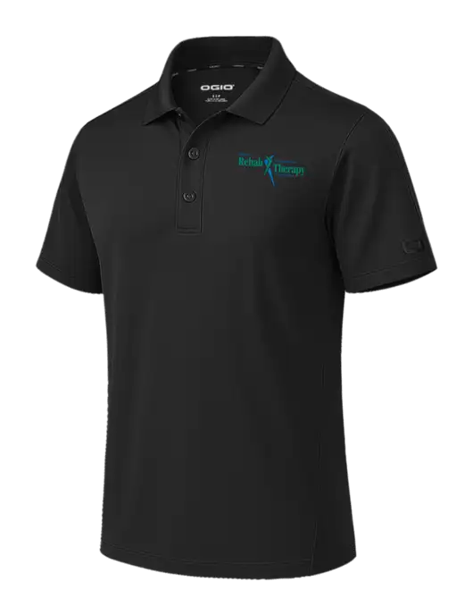 OGIO Envision Black Polo w/Sports Rehab Logo