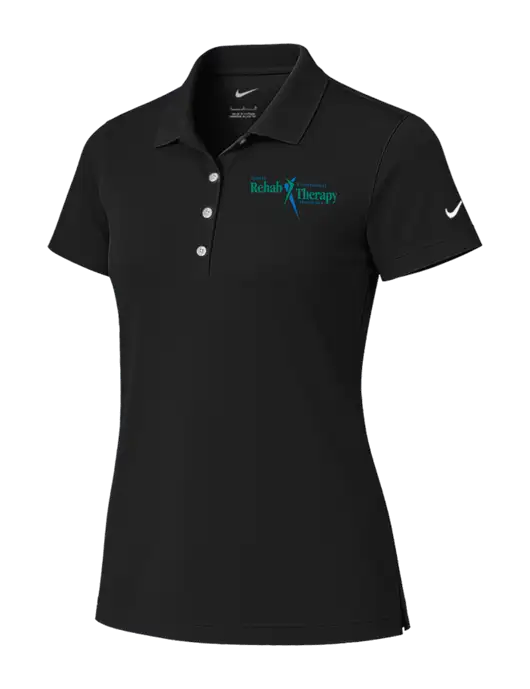 Nike Womens Black Tech Basic Dri-FIT Polo
 w/Sports Rehab Logo