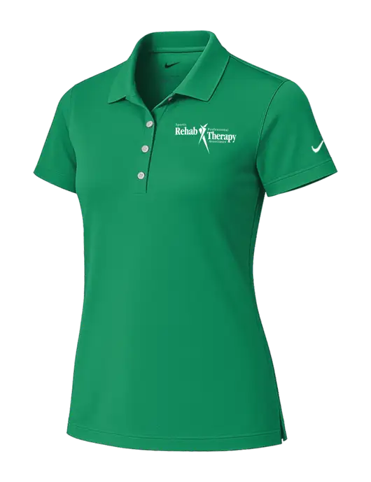 Nike Womens Kelly Green Tech Basic Dri-FIT Polo
 w/Sports Rehab Logo
