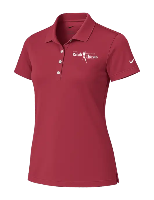 Nike Womens Red Tech Basic Dri-FIT Polo
 w/Sports Rehab Logo