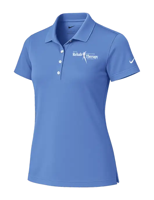 Nike Womens Light Blue Tech Basic Dri-FIT Polo
 w/Sports Rehab Logo