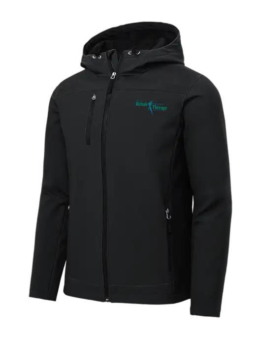 Hooded Core Black Soft Shell Jacket w/Sports Rehab Logo