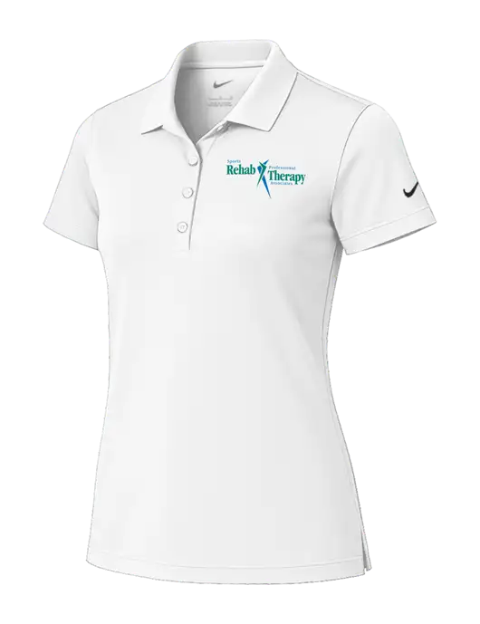 Nike Womens White Tech Basic Dri-FIT Polo
 w/Sports Rehab Logo