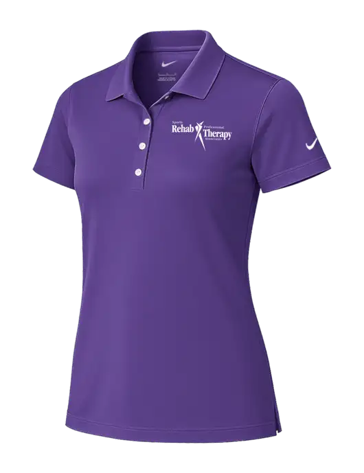 Nike Womens Purple Tech Basic Dri-FIT Polo
 w/Sports Rehab Logo
