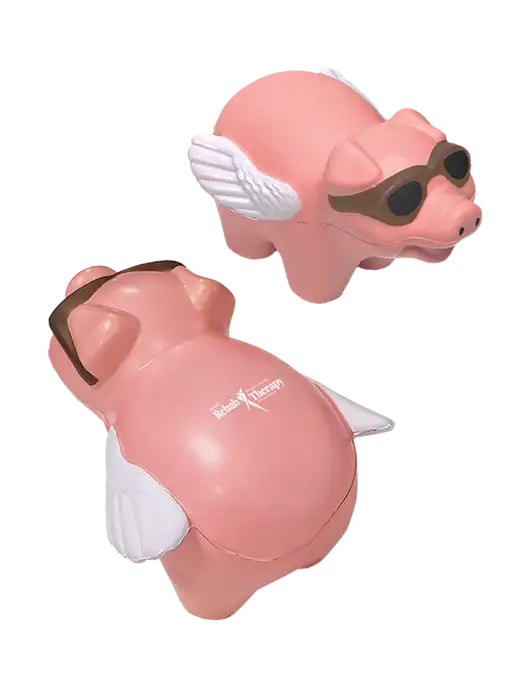 Pink Flying Pig Stress Reliever w/Sports Rehab Logo