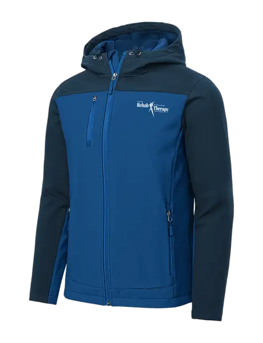 Hooded Core Royal/Navy Soft Shell Jacket w/Sports Rehab Logo