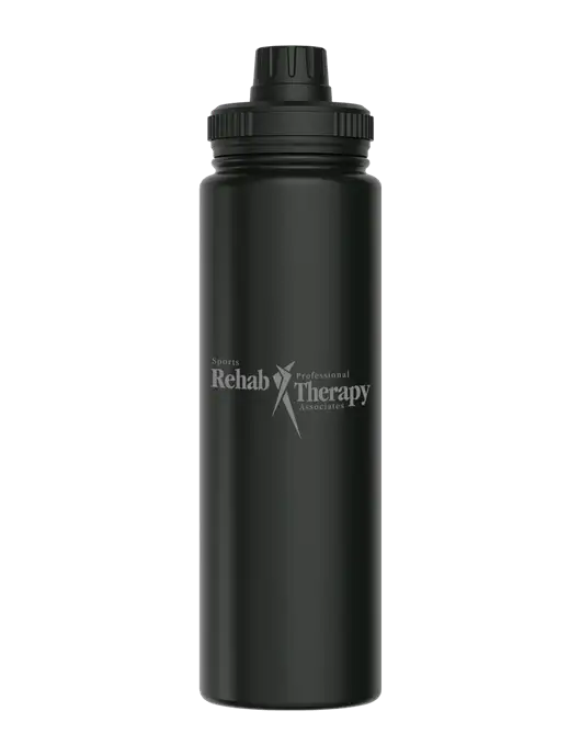 Liquid Life Black Sport Bottle w/Sports Rehab Logo