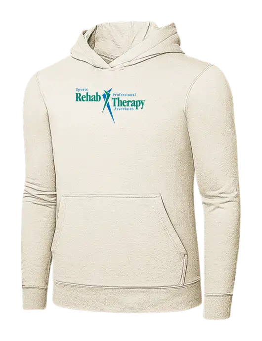 Very Light Tan 7.8 oz Ring Spun Hooded Sweatshirt w/Sports Rehab Logo
