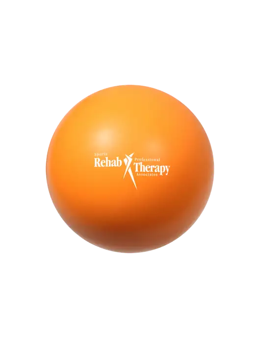 Orange Stress Reliever Ball w/Sports Rehab Logo