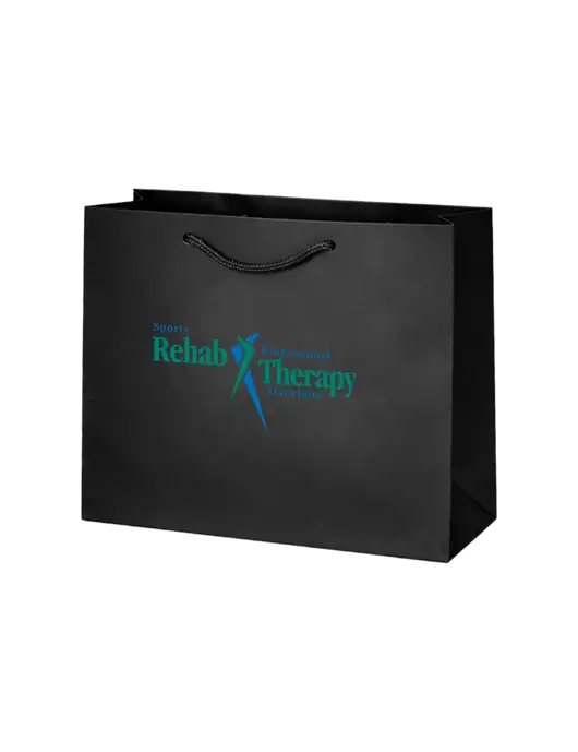 Gift Bag Black Matte 9 x 7 w/Sports Rehab Logo
