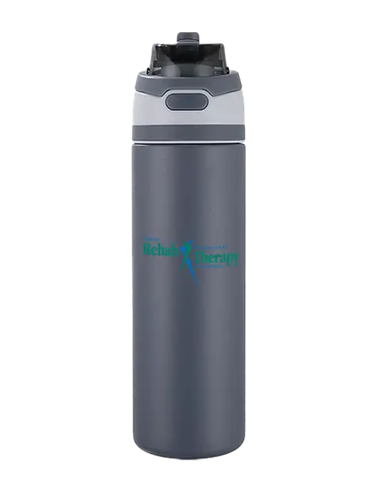 Medium Dark Grey Sip or Flip 24oz Vacuum Insulated Stainless Steel Bottle  w/Sports Rehab Logo