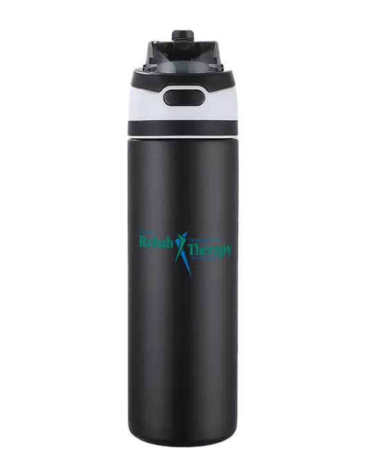 Black Sip or Flip 24oz Vacuum Insulated Stainless Steel Bottle  w/Sports Rehab Logo