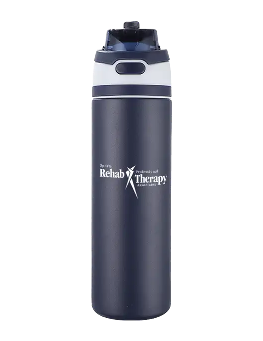 Navy Sip or Flip 24oz Vacuum Insulated Stainless Steel Bottle  w/Sports Rehab Logo