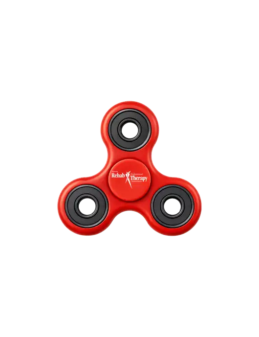 Red Fidget Spinner w/Sports Rehab Logo