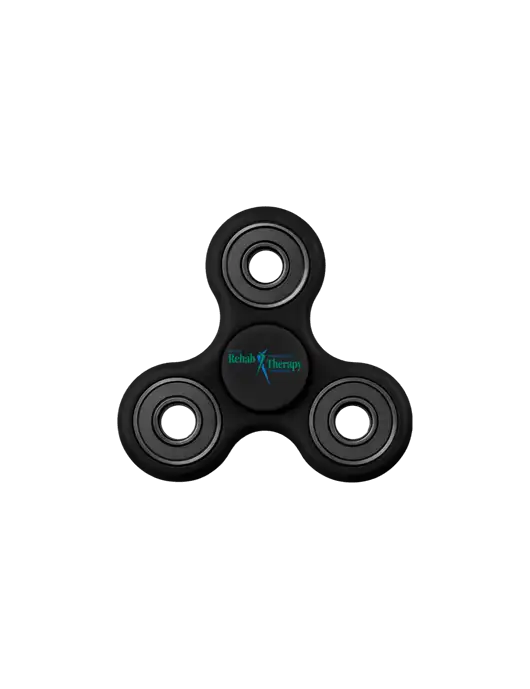 Black Fidget Spinner w/Sports Rehab Logo