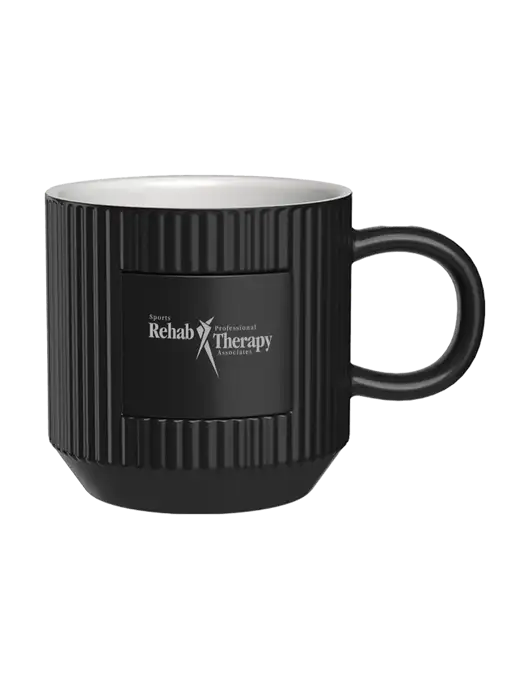 Daystarter 10 oz Black Mug w/Sports Rehab Logo