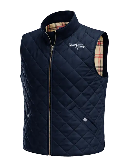 Brooks Brothers Navy Quilted Vest w/Sports Rehab Logo