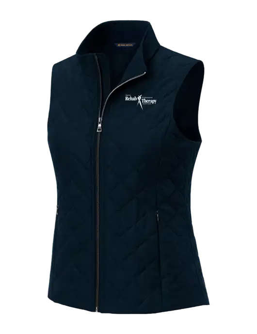 Brooks Brothers Womens Navy Quilted Vest w/Sports Rehab Logo