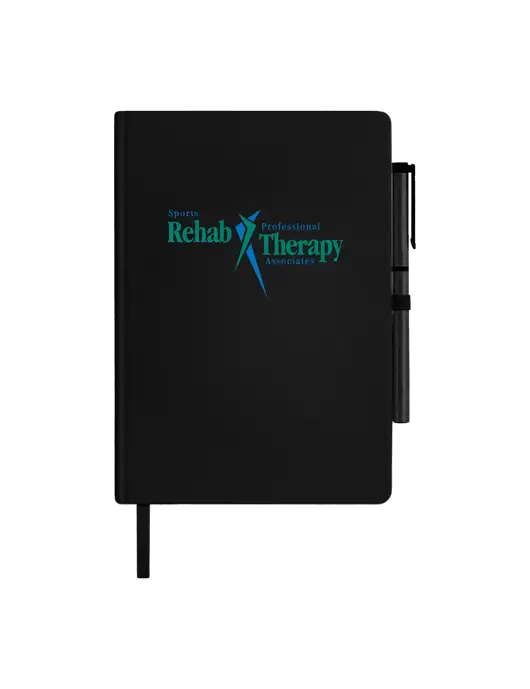 Soft Touch Black Journal and Gel Pen Combo w/Sports Rehab Logo