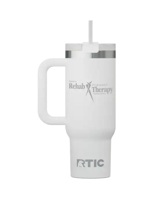 RTIC Road Trip 30oz White Tumbler w/Sports Rehab Logo