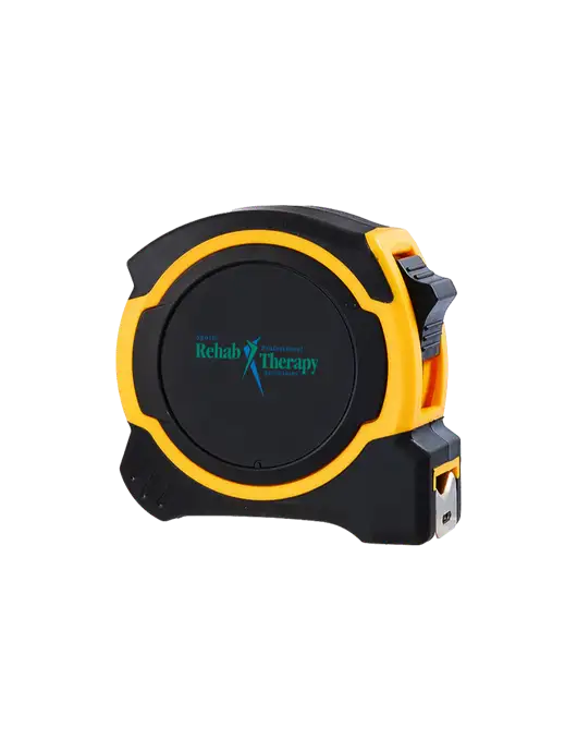 Yellow and Black Pro Tape Measure, 25'
 w/Sports Rehab Logo