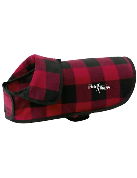Pawsh Buffalo Red/Black Check Pet Fleece Jacket w/Sports Rehab Logo