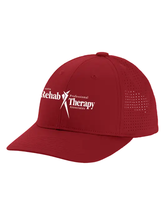 Pro-Cut Structured Snapback with Pinhole Mesh Cardinal Cap w/Sports Rehab Logo