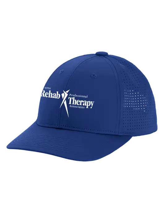 Pro-Cut Structured Snapback with Pinhole Mesh Dark Royal Cap w/Sports Rehab Logo