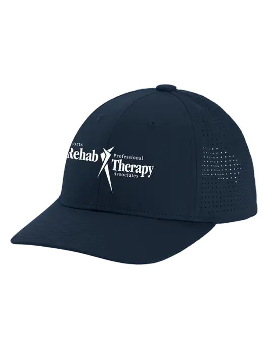 Pro-Cut Structured Snapback with Pinhole Mesh Dark Navy Cap w/Sports Rehab Logo