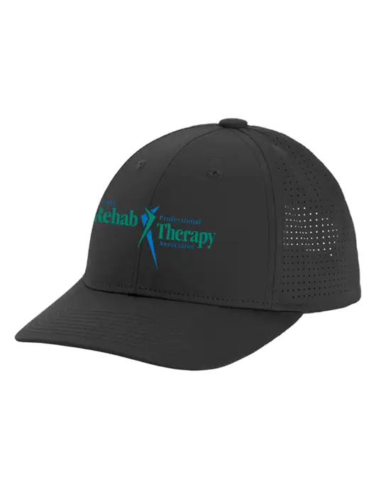 Pro-Cut Structured Snapback with Pinhole Mesh Very Dark Grey Cap w/Sports Rehab Logo