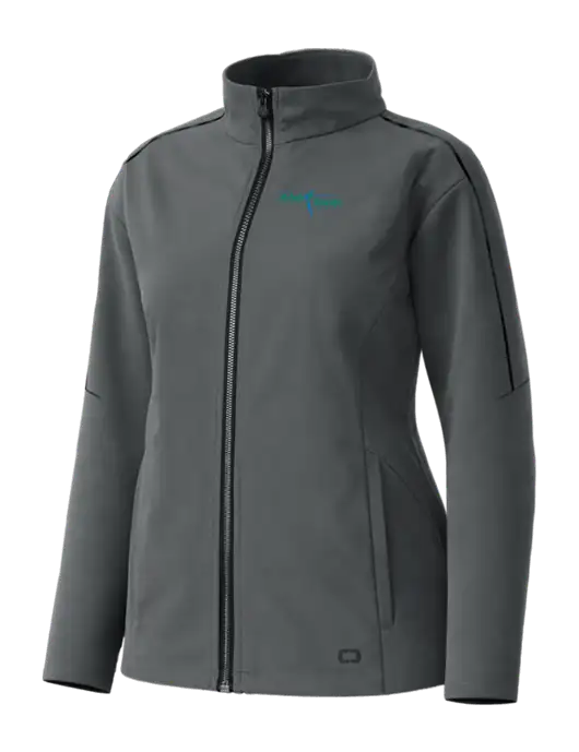 OGIO Womens Commuter Full-Zip Soft Shell Dark Grey Jacket w/Sports Rehab Logo