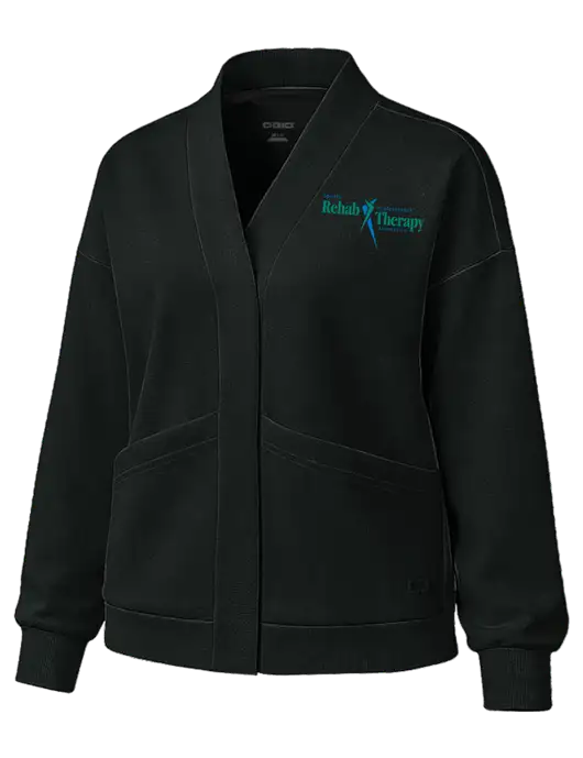 OGIO Womens Transcend Black Cardigan w/Sports Rehab Logo