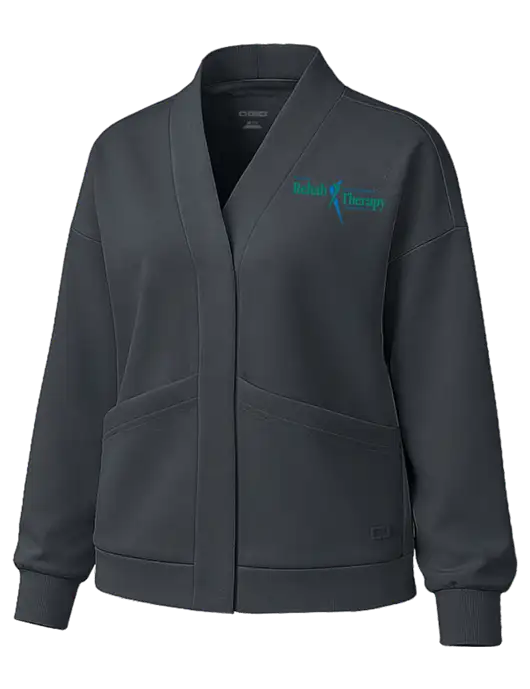 OGIO Womens Transcend Dark Grey Cardigan w/Sports Rehab Logo