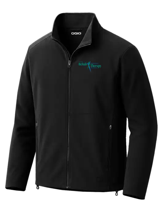 OGIO Kinetic Soft Shell Black Jacket w/Sports Rehab Logo